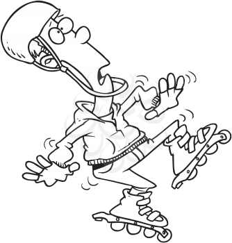 Royalty Free Clipart Image of a Guy on Rollerblades