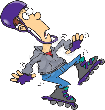 Royalty Free Clipart Image of a Guy on Rollerblades