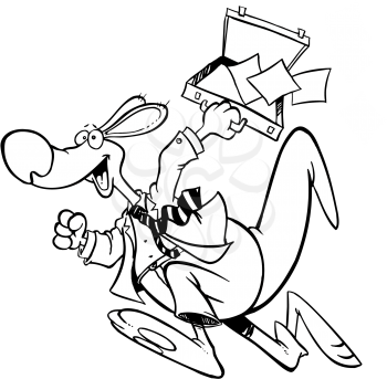 Royalty Free Clipart Image of a Business Kangaroo