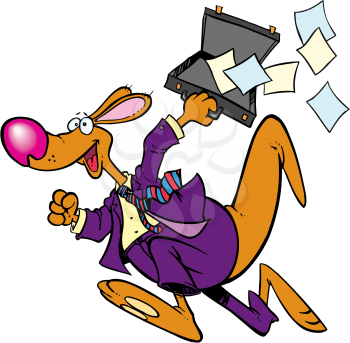 Royalty Free Clipart Image of a Business Kangaroo