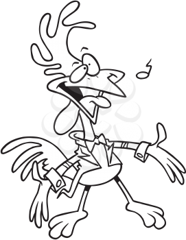 Royalty Free Clipart Image of a Singing Rooster