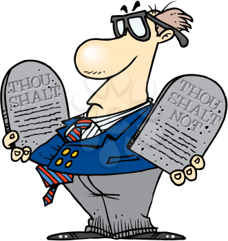 Royalty Free Clipart Image of a Man With Stone Tablets
