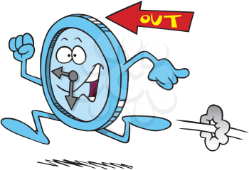 Royalty Free Clipart Image of a Clock Running Out
