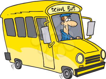 Royalty Free Clipart Image of a School Bus Driver
