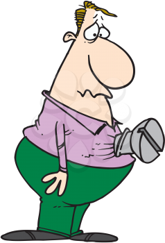 Royalty Free Clipart Image of a Man With a Screw in Him