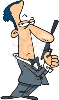 Royalty Free Clipart Image of a Secret Agent Man