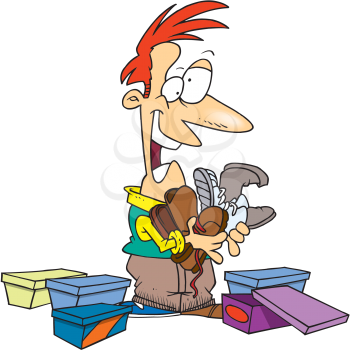 Royalty Free Clipart Image of a Shoe Salesman