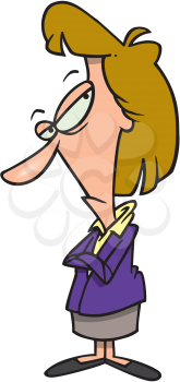 Royalty Free Clipart Image of a Stern Woman