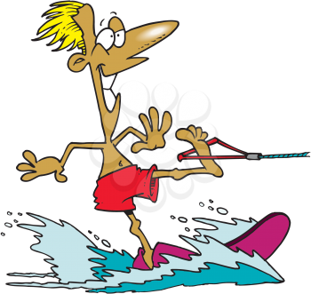Royalty Free Clipart Image of a Water Skier