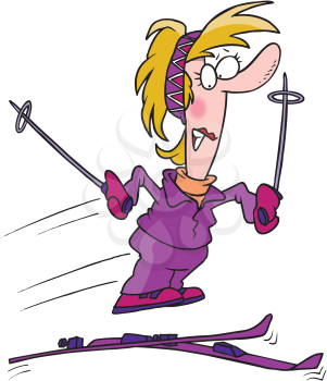 Royalty Free Clipart Image of a Woman Skiing