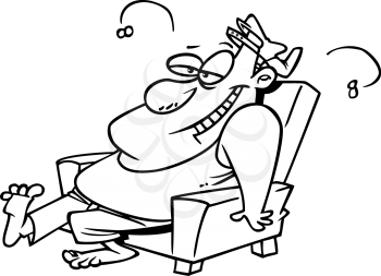 Royalty Free Clipart Image of a
Man Sitting in a Chair