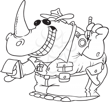 Royalty Free Clipart Image of a Rhinoceros Sheriff