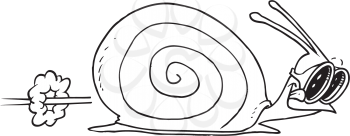 Royalty Free Clipart Image of a Racing Snail