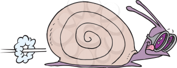 Royalty Free Clipart Image of Racing Snail