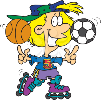 Royalty Free Clipart Image of a Sporty Girl