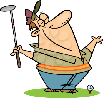 Royalty Free Clipart Image of a
Happy Man Golfing