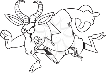 Royalty Free Clipart Image of a Charging Antelope