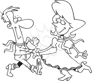 Royalty Free Clipart Image of Square Dancers
