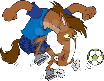 Royalty Free Clipart Image of a Horse Soccer Player