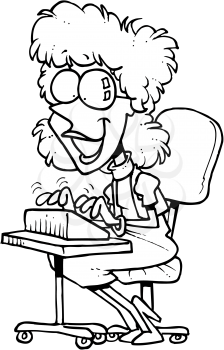 Royalty Free Clipart Image of a Stenographer