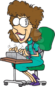 Royalty Free Clipart Image of a Stenographer