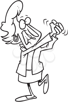 Royalty Free Clipart Image of a Woman Celebrating Success
