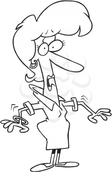 Royalty Free Clipart Image of a Startled Woman
