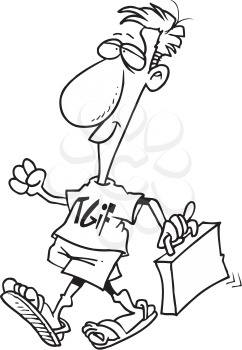 Royalty Free Clipart Image of a Man Wearing a TGIF Shirt