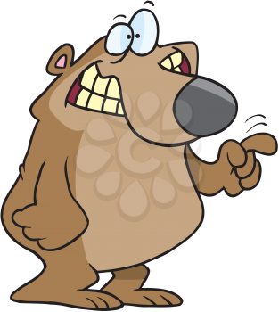 Royalty Free Clipart Image of a Bear Pointing