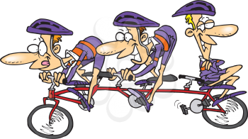 Royalty Free Clipart Image of a Bicycle for Three
