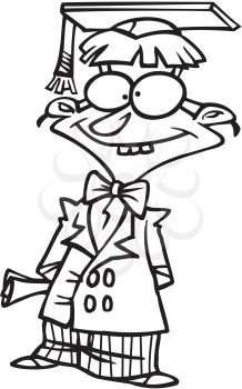 Royalty Free Clipart Image of a Nerdy Graduate