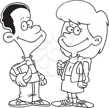 Royalty Free Clipart Image of Two Teens