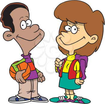 Royalty Free Clipart Image of Two Teens