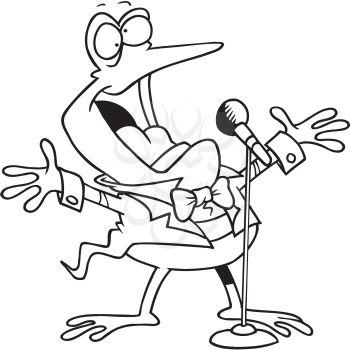 Royalty Free Clipart Image of a Singing Frog