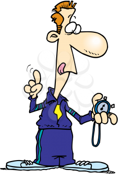 Royalty Free Clipart Image of a Man With a Stopwatch