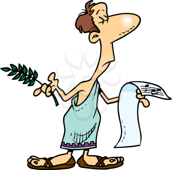 Royalty Free Clipart Image of a Man in a Toga