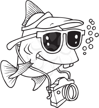Royalty Free Clipart Image of a Tourist Fish