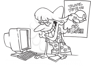 Royalty Free Clipart Image of a Travel Agent