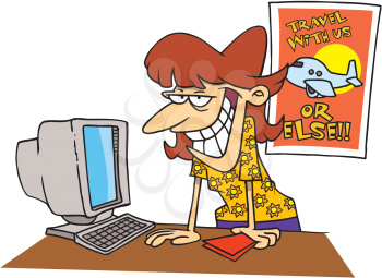 Royalty Free Clipart Image of a Travel Agent
