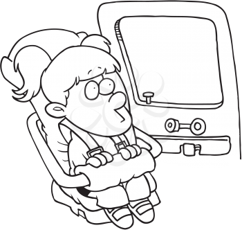 Royalty Free Clipart Image of a Child in a Carseat