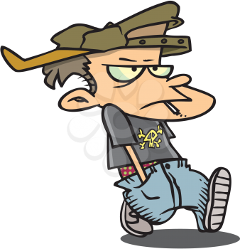 Royalty Free Clipart Image of a Boy With His Hands in His Pockets