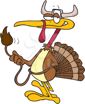 Royalty Free Clipart Image of a Turkey Posing as a Steer
