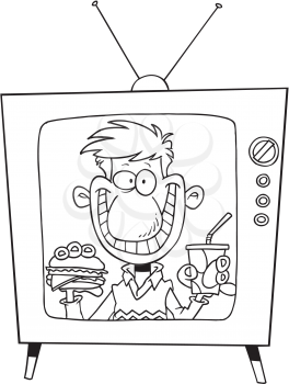 Royalty Free Clipart Image of a TV Ad