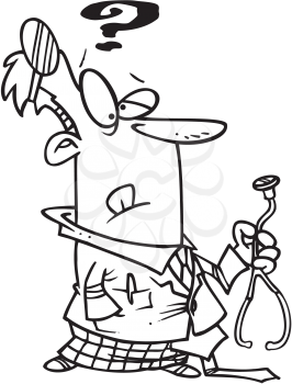 Royalty Free Clipart Image of an Uncertain Doctor