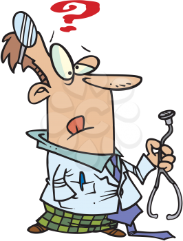 Royalty Free Clipart Image of an Uncertain Doctor