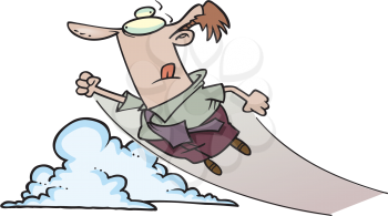 Royalty Free Clipart Image of a Man Taking Off