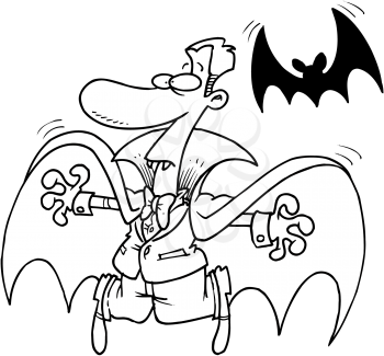 Royalty Free Clipart Image of Dracula and a Bat