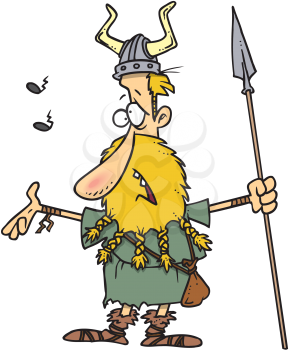 Royalty Free Clipart Image of a Viking Singing a Song