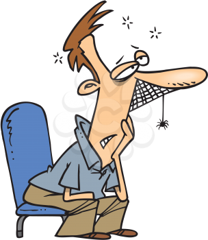 Royalty Free Clipart Image of a Man Waiting