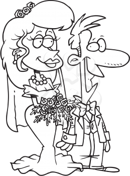 Royalty Free Clipart Image of a Wedding